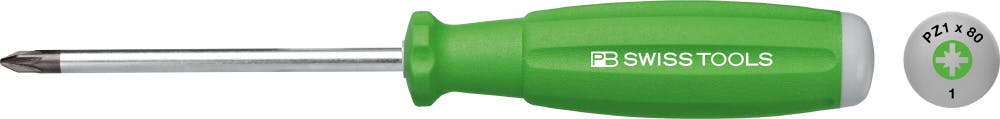 ピービースイスツールズ スイスグリップ ポジドライバー レインボー PZ1 軸長80mm ライトグリーン 家具組み立て DIY ねじ締め 8192.1-80YG 000501715121【別送品】