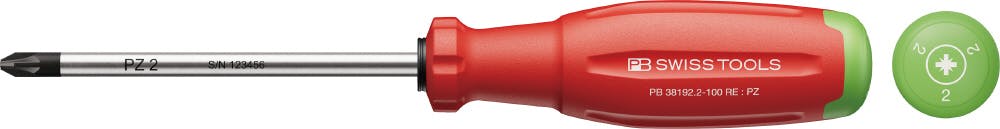 ピービースイスツールズ スイスグリップEVO レインボー ポジドライバー PZ2 軸長100mm レッド 家具組み立て DIY ねじ締め 38192.2-100RE 000501900791【別送品】