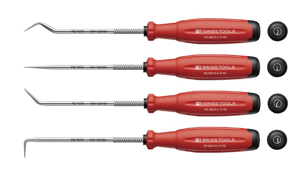 ピービースイスツールズ スイスグリップEVO 4点入 ピックツール ロール