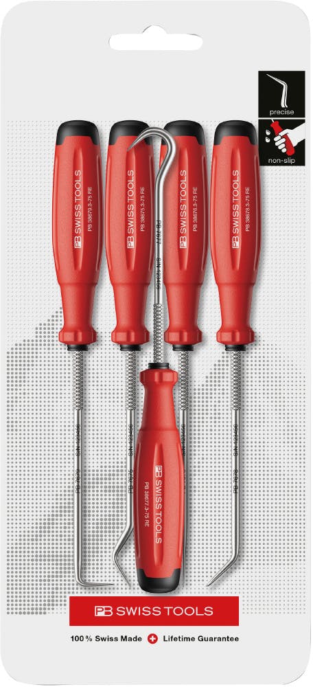 ピービースイスツールズ スイスグリップEVO 5点入 ピックツール 台紙付 細部作業 内装はがし DIY 38684.CN 000501900810【別送品】