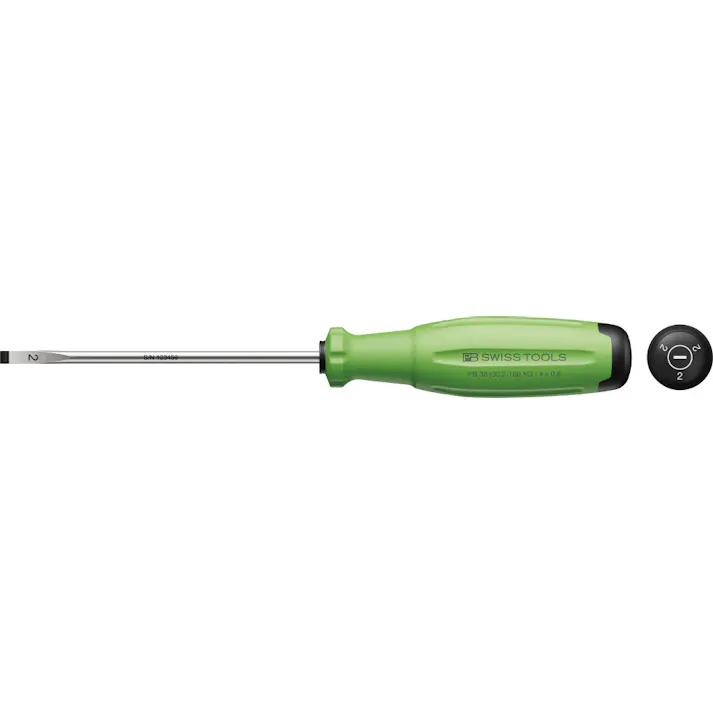 ピービースイスツールズ スイスグリップEVO レインボー マイナスドライバー 刃先4.0×0.6mm イエローグリーン ねじ締め 精密作業 DIY 38100.2-100YG 000501900836【別送品】