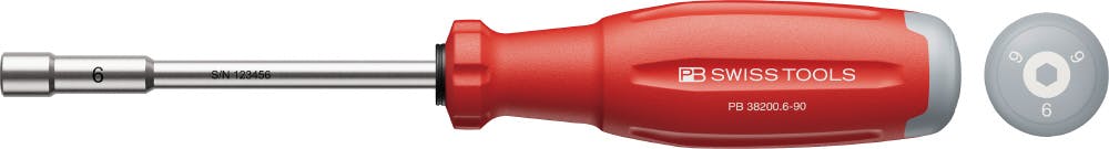 ピービースイスツールズ スイスグリップEVO ナットドライバー 6mm 軸長90mm ナット締め DIY 整備 38200.6-90 000501900848【別送品】