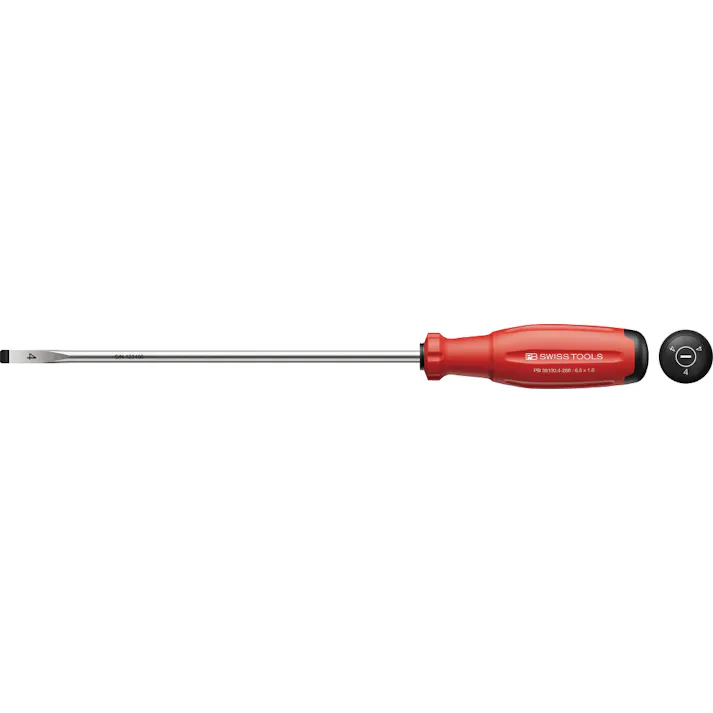 ピービースイスツールズ スイスグリップEVO マイナスドライバー 刃先6.5×1.0mm 軸長200mm ねじ締め 精密作業 DIY 38100.4-200 000501900957【別送品】