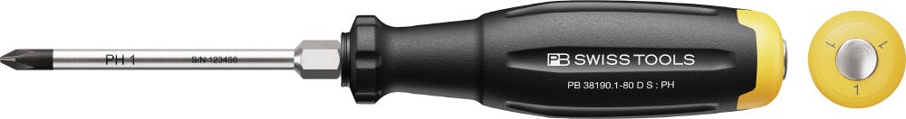 ピービースイスツールズ スイスグリップEVO 貫通プラスドライバー #1 軸長80mm 叩ける 固着ネジ 外し用 38190.1-80DS 000501901007【別送品】