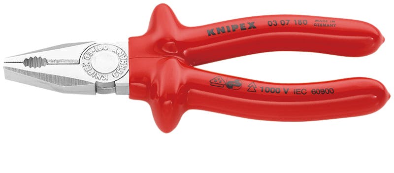 クニペックス 1000V 絶縁ペンチ 全長180mm 電線切断 被覆剥き 配線作業