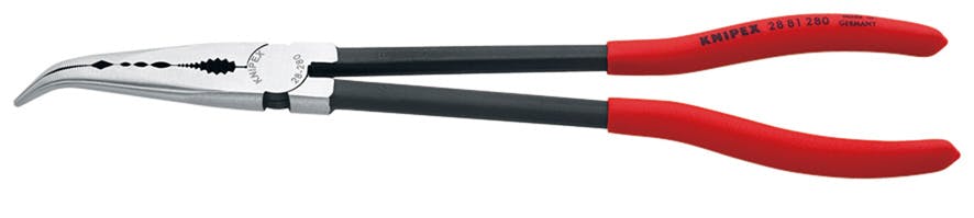 クニペックス ロングリーチ ベントニードルノーズプライヤー プラスチックコーティング 全長280mm 細かい作業 つかむ 曲げ加工 精密作業 電子工作 DIY 2881-280 000506076881【別送品】