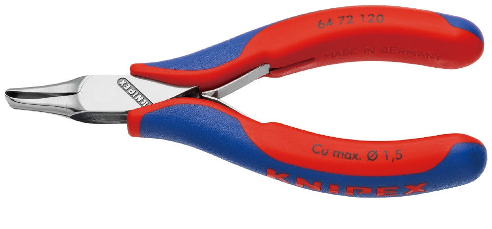 クニペックス エレクトロニクス エンドカッティングニッパー コンフォートハンドル 全長120mm 電線切断 配線作業 細線カット 電工工具 DIY 6472-120 000506160472【別送品】