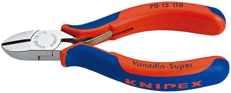 クニペックス 斜ニッパー コンフォートハンドル 全長110mm 電線切断 配線作業 細線カット 電工工具 DIY 7015-110 000506172015【別送品】