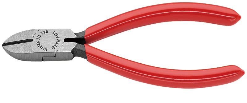 クニペックス 斜ニッパー プラスチックコーティング 全長125mm 電線切断 配線作業 細線カット 電工工具 DIY 7001-125 000506173000【別送品】