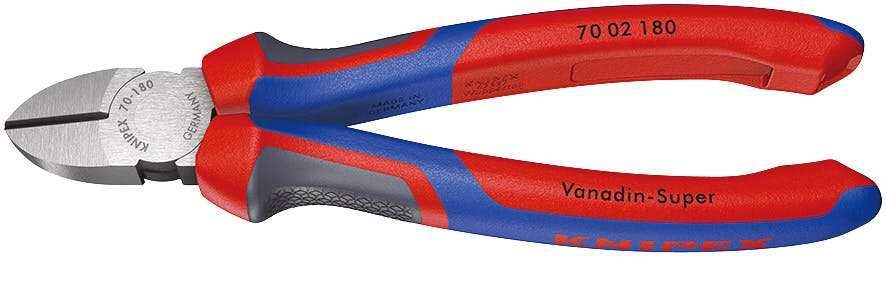 クニペックス 斜ニッパー コンフォートハンドル 全長180mm パック付 電線切断 配線作業 細線カット 電工工具 DIY 7002-180SB 000506173218【別送品】