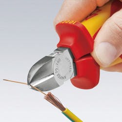クニペックス 1000V 絶縁斜ニッパー 全長180mm 電線切断 配線作業 細線