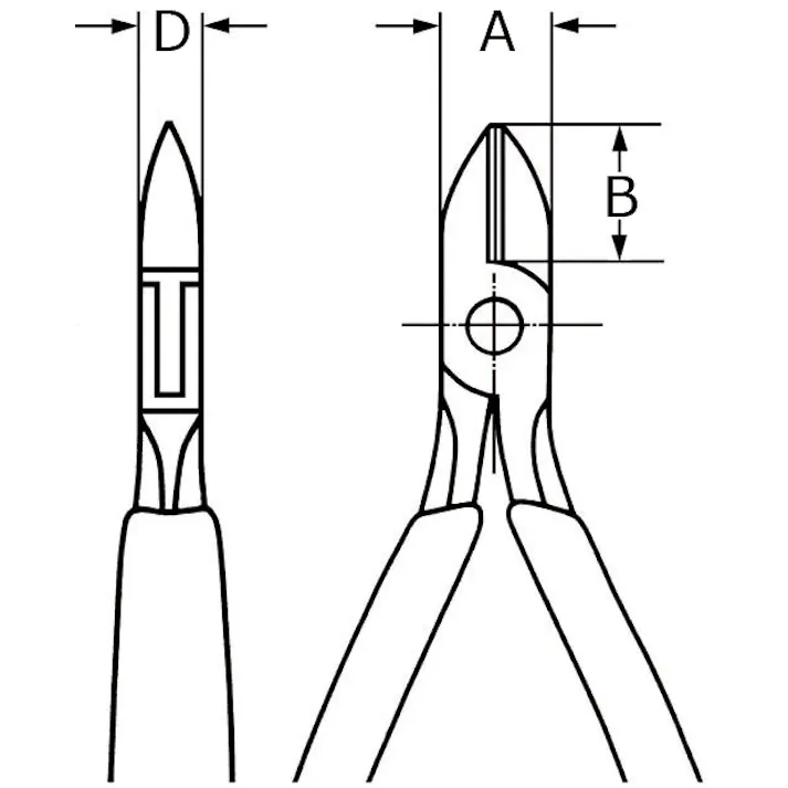 クニペックス ESD 超硬刃 エレクトロニクスニッパー 全長120mm 電線切断 配線作業 細線カット 電工工具 DIY 7732-120HESD 000506194023【別送品】