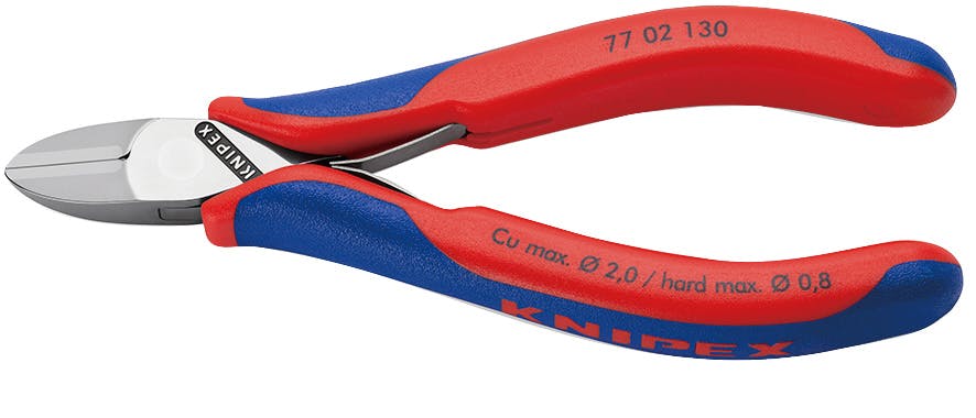 クニペックス エレクトロニクスニッパー コンフォートハンドル 全長130mm 電線切断 配線作業 細線カット 電工工具 DIY 7702-130 000506194230【別送品】