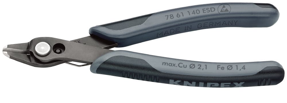クニペックス ESD エレクトロニクス スーパーニッパー 全長140mm 電線