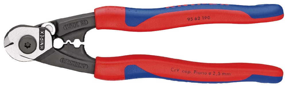 クニペックス ワイヤーロープカッター コンフォートハンドル 全長190mm 切断作業 紙加工 工作 事務作業 DIY 9562-190 000506257131【別送品】