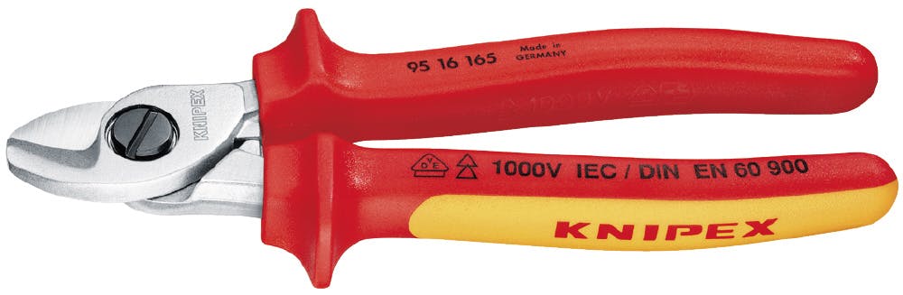 クニペックス 1000V 絶縁ケーブルカッター 全長165mm 電線切断 ケーブル加工 配線作業 電工工具 DIY 9516-165 000506257170【別送品】