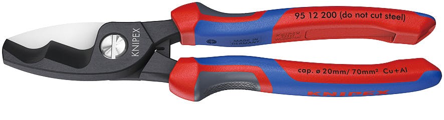 クニペックス ケーブルカッター コンフォートハンドル 全長200mm 電線切断 ケーブル加工 配線作業 電工工具 DIY 9512-200 000506257220【別送品】