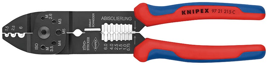 クニペックス クリンピングプライヤー コンフォートハンドル クリンピング能力0.5-6.0mm2 全長230mm つかむ 締める 曲げ作業 万能工具 修理作業 DIY 9721-215C 000506278215【別送品】