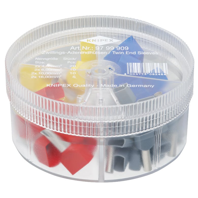 クニペックス 1000V 絶縁ツインワイヤーエンドフェルールキット 端子接続 電線加工 配線作業 電工工具 DIY 9799-909 000506278786【別送品】