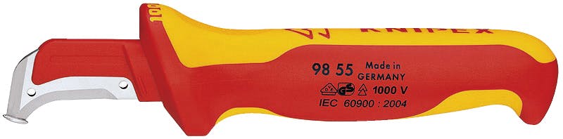 クニペックス 1000V 絶縁ケーブルナイフ 全長180mm 電線切断 被覆剥き 配線作業 電工工具 DIY 9855 000506278860【別送品】