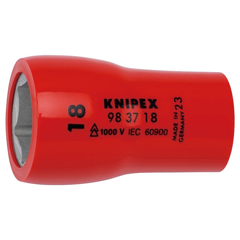 クニペックス 3/8DR 1000V 絶縁ヘキサゴンソケット 18mm 六角ボルト
