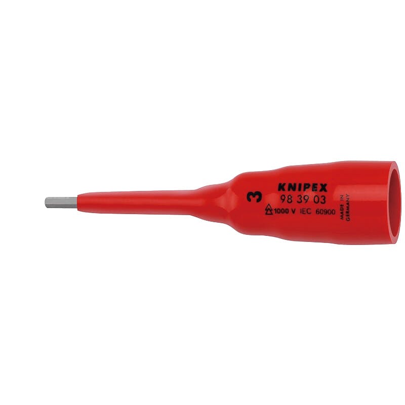 クニペックス 3/8DR 1000V 絶縁ヘキサゴンビットソケット 3.0mm 六角