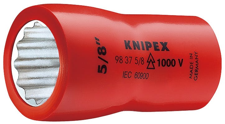 クニペックス 3/8DR 1000V 絶縁ソケット 3/8inch 感電防止 電気工事