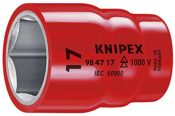 クニペックス 3/8DR 1000V 絶縁ソケット 13mm 感電防止 電気工事 配線作業 安全工具 DIY 9847-13 000506279413【別送品】