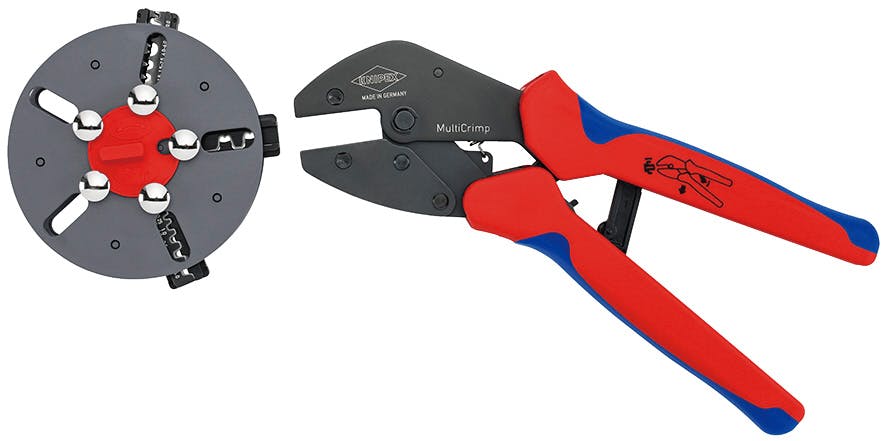 クニペックス マガジン式 圧着工具 マルチクリンプ コンフォートハンドル 全長250mm MC4・EVO2 端子圧着 電線接続 配線作業 電工工具 DIY 9733-03 000506904093【別送品】