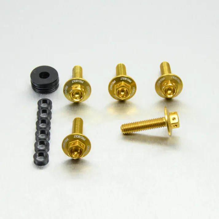 Pro-Bolt プロボルト アルミニウム ボディーワークボルト レーススペック M6x(1.00mm)x25mm エッチング 5個入りパック (BWHX625R-5E) BWHX625R-5GE (CDC)【ネット注文限定・別送品】