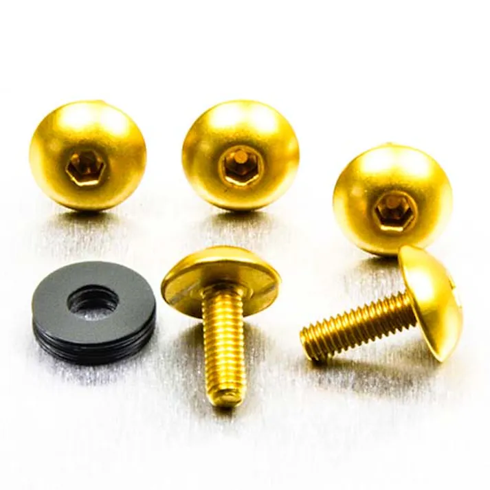 Pro-Bolt プロボルト アルミニウム ドームヘッドボルト M4x(0.70mm)x15mm (12mm ヘッド外径) 5個入りパック (FB415XL-5) FB415XL-5G (CDC)【ネット注文限定・別送品】