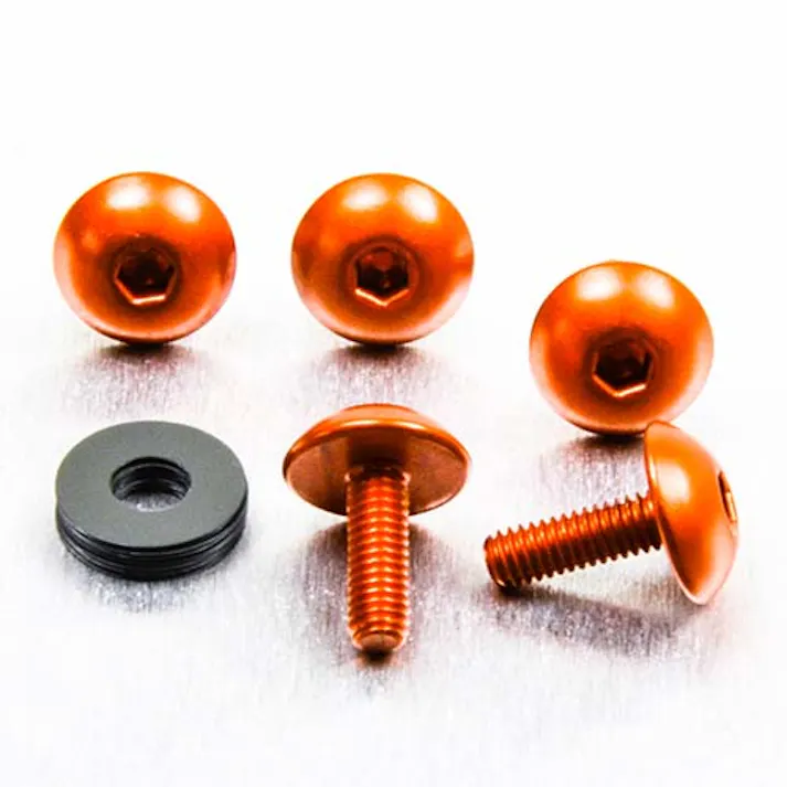 Pro-Bolt プロボルト アルミニウム ドームヘッドボルト M4x(0.70mm)x15mm (12mm ヘッド外径) 5個入りパック (FB415XL-5) FB415XL-5O (CDC)【ネット注文限定・別送品】