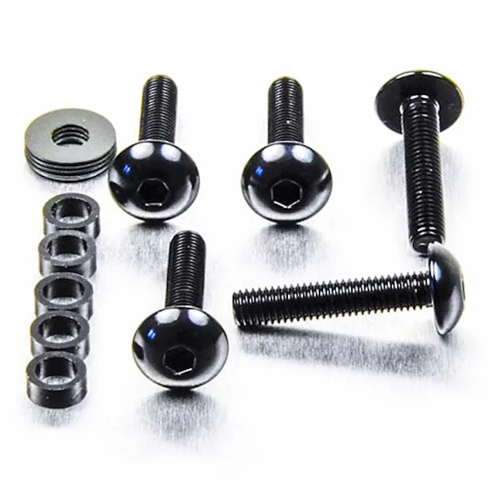 Pro-Bolt プロボルト アルミニウム ドームヘッドボルト M5x(0.80mm)x25mm 5個入りパック (FB525-5) FB525-5BK (CDC)【ネット注文限定・別送品】
