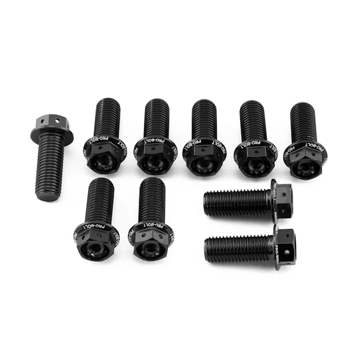 Pro-Bolt プロボルト アルミニウム フランジヘックスヘッドボルト M10x(1.25mm)x25mm レーススペック エッチング 10個入りパック (HX1025FR-10E) HX1025FR-10BKE (CDC)【ネット注文限定・別送品】