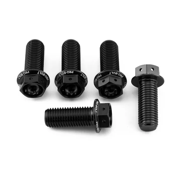 Pro-Bolt プロボルト アルミニウム フランジヘックスヘッドボルト M10x(1.25mm)x25mm レーススペック エッチング 5個入りパック (HX1025FR-5E) HX1025FR-5BKE (CDC)【ネット注文限定・別送品】