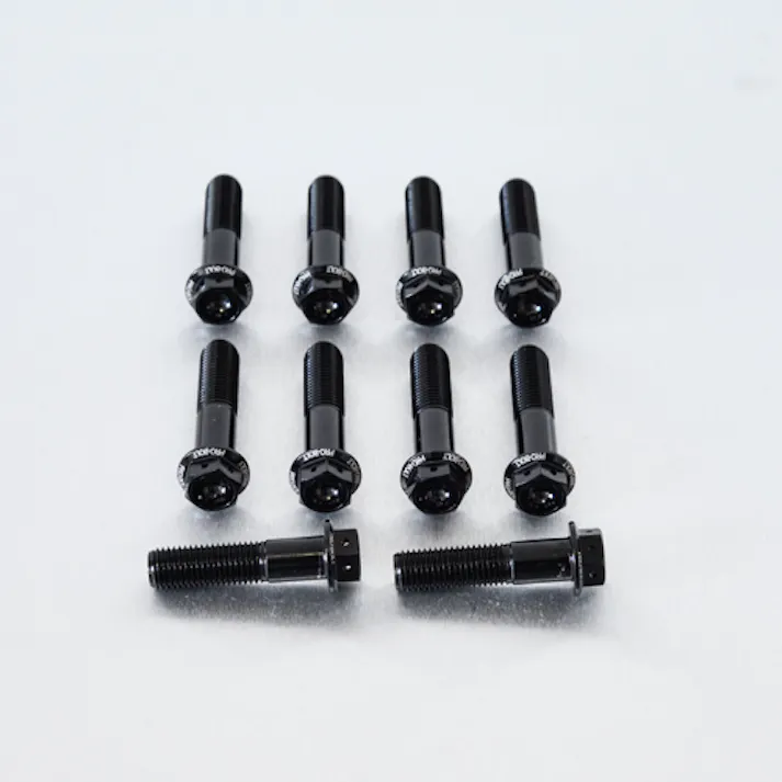 Pro-Bolt プロボルト アルミニウム フランジヘックスヘッドボルト M10x(1.25mm)x40mm レーススペック エッチング 10個入りパック (HX1040FR-10E) HX1040FR-10BKE (CDC)【ネット注文限定・別送品】