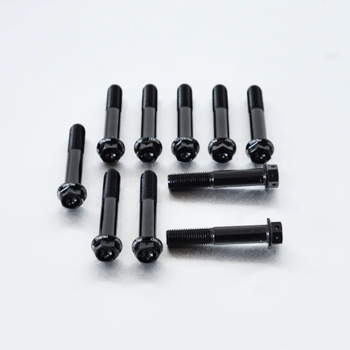 Pro-Bolt プロボルト アルミニウム フランジヘックスヘッドボルト M10x(1.25mm)x55mm レーススペック エッチング 10個入りパック (HX1055FR-10E) HX1055FR-10BKE (CDC)【別送品】