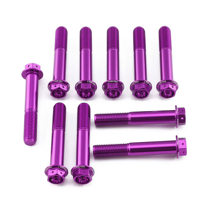 Pro-Bolt プロボルト アルミニウム フランジヘックスヘッドボルト M10x(1.25mm)x60mm レーススペック エッチング 10個入りパック (HX1060FR-10E) HX1060FR-10PE (CDC)【別送品】