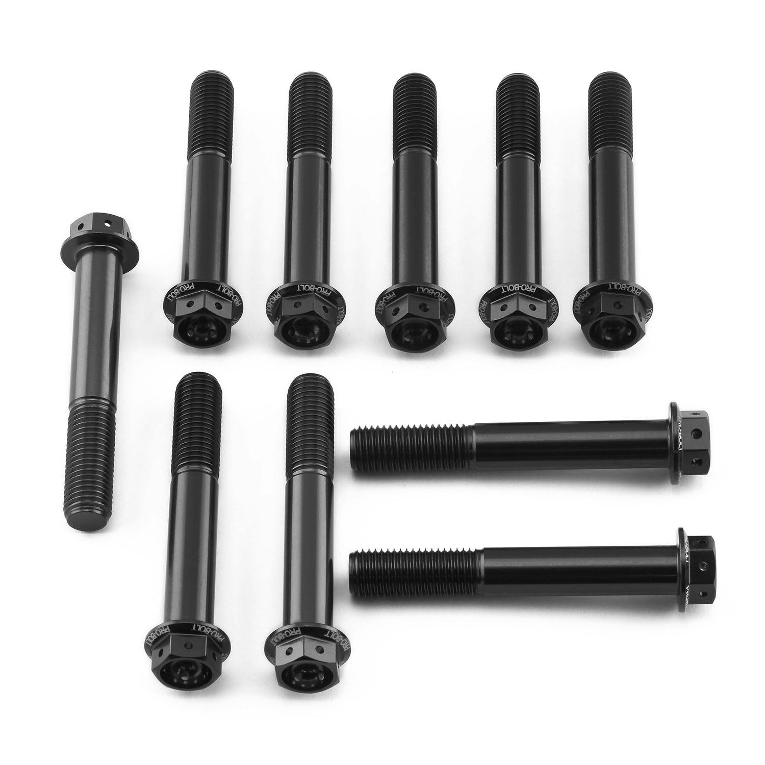 Pro-Bolt プロボルト アルミニウム フランジヘックスヘッドボルト M10x(1.25mm)x65mm レーススペック エッチング 10個入りパック (H その他(ボルト)