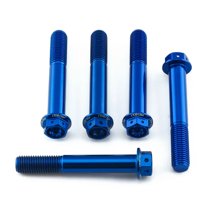 Pro-Bolt プロボルト アルミニウム フランジヘックスヘッドボルト M10x(1.25mm)x65mm レーススペック エッチング 5個入りパック (HX1065FR-5E) HX1065FR-5BE (CDC)【ネット注文限定・別送品】