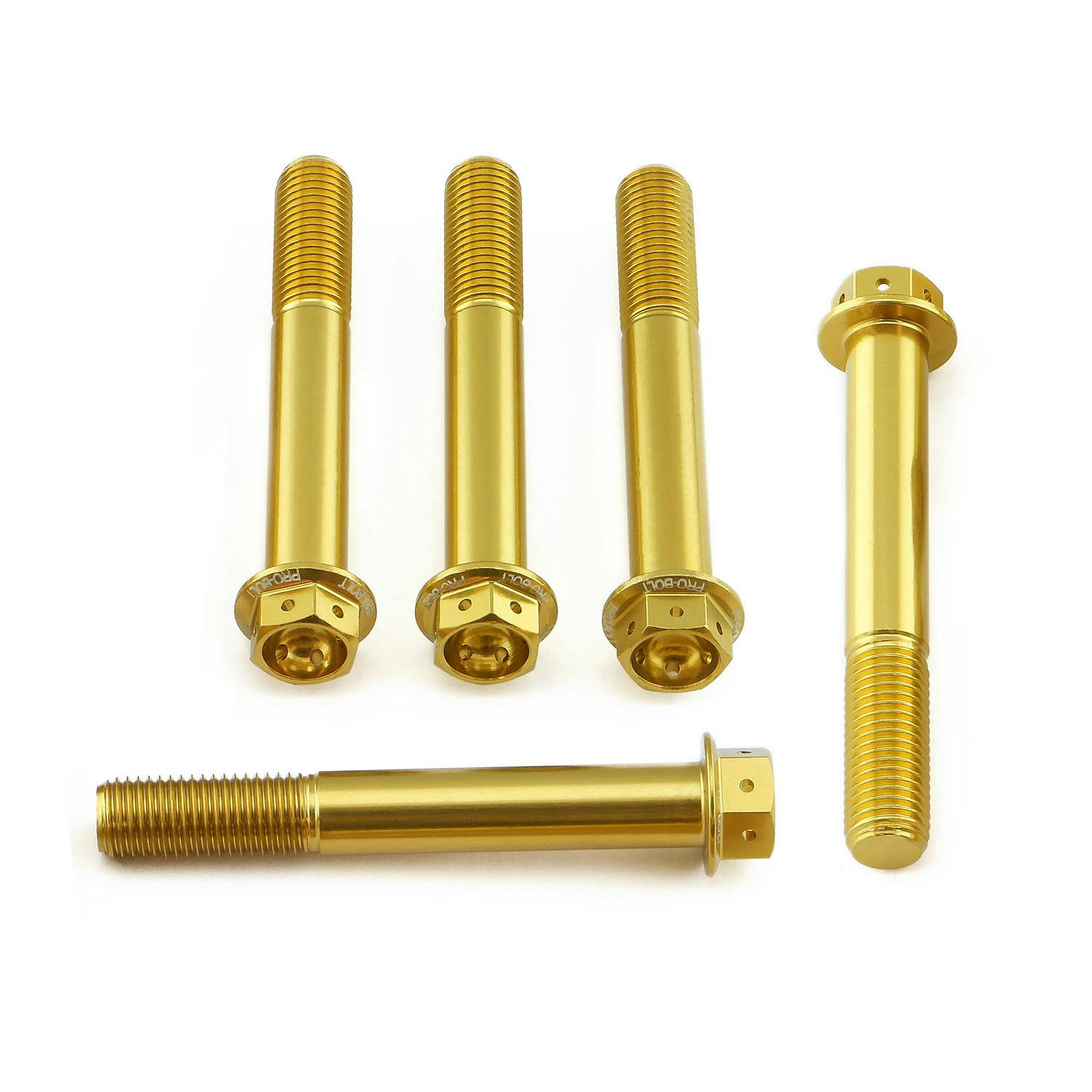 Pro-Bolt プロボルト アルミニウム フランジヘックスヘッドボルト M10x(1.25mm)x70mm レーススペック エッチング 5個入りパック (HX1070FR-5E) HX1070FR-5GE (CDC)【ネット注文限定・別送品】