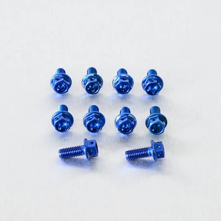 Pro-Bolt プロボルト アルミニウム フランジヘックスヘッドボルト M5x(0.80mm)x12mm レーススペック エッチング 10個入りパック (HX512R-10E) HX512R-10BE (CDC)【ネット注文限定・別送品】