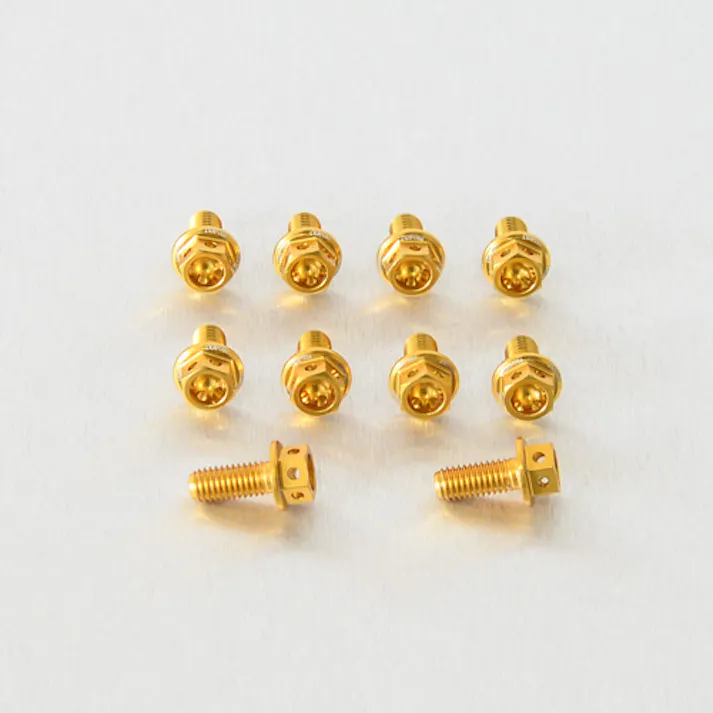 Pro-Bolt プロボルト アルミニウム フランジヘックスヘッドボルト M5x(0.80mm)x12mm レーススペック エッチング 10個入りパック (HX512R-10E) HX512R-10GE (CDC)【ネット注文限定・別送品】