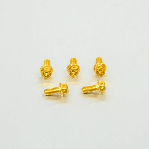 Pro-Bolt プロボルト アルミニウム フランジヘックスヘッドボルト M5x(0.80mm)x12mm レーススペック エッチング 5個入りパック (HX512R-5E) HX512R-5GE (CDC)【ネット注文限定・別送品】