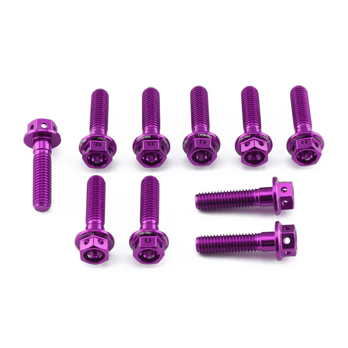 Pro-Bolt プロボルト アルミニウム フランジヘックスヘッドボルト M5x(0.80mm)x20mm レーススペック エッチング 10個入りパック (HX520R-10E) HX520R-10PE (CDC)【ネット注文限定・別送品】