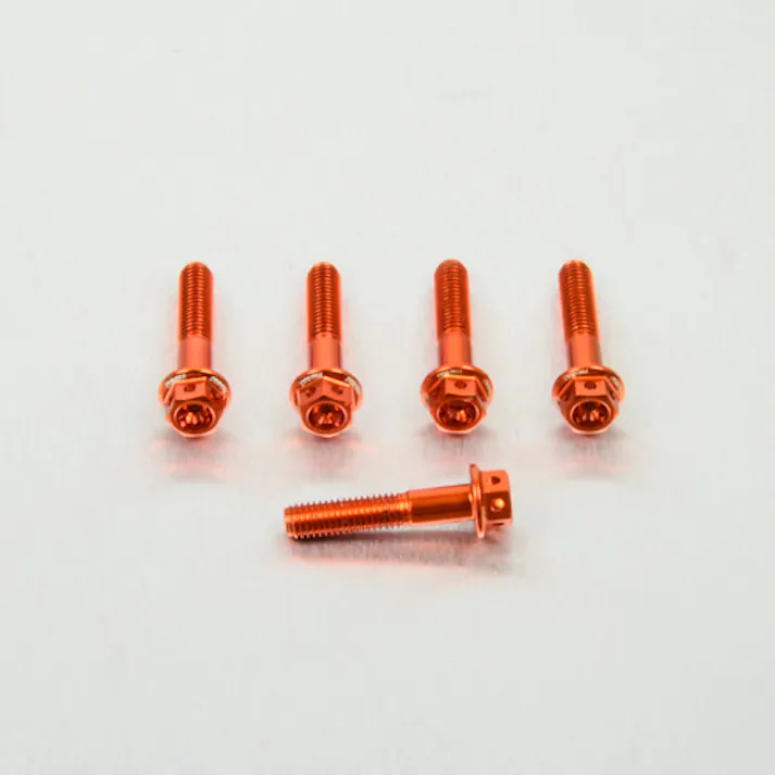 Pro-Bolt プロボルト アルミニウム フランジヘックスヘッドボルト M5x(0.80mm)x25mm レーススペック エッチング 5個入りパック (HX525R-5E) HX525R-5OE (CDC)【ネット注文限定・別送品】