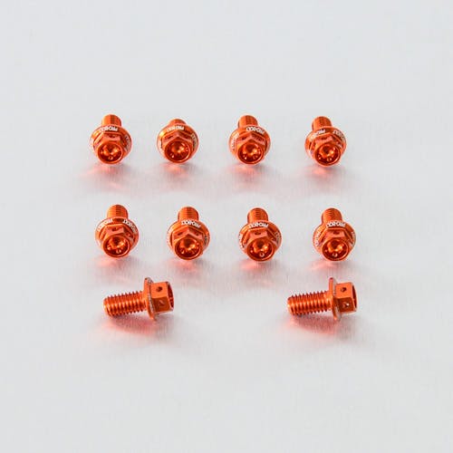 Pro-Bolt プロボルト アルミニウム フランジヘックスヘッドボルト M6x(1.00mm)x12mm レーススペック エッチング 10個入りパック (HX612R-10E) HX612R-10OE (CDC)【ネット注文限定・別送品】
