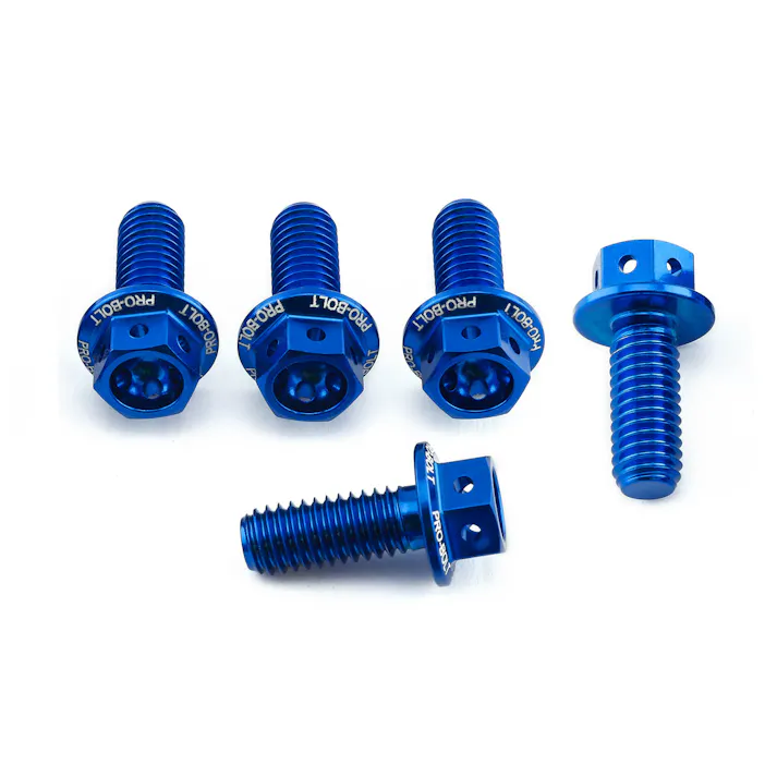 Pro-Bolt プロボルト アルミニウム フランジヘックスヘッドボルト M6x(1.00mm)x15mm レーススペック エッチング 5個入りパック (HX615R-5E) HX615R-5BE (CDC)【ネット注文限定・別送品】