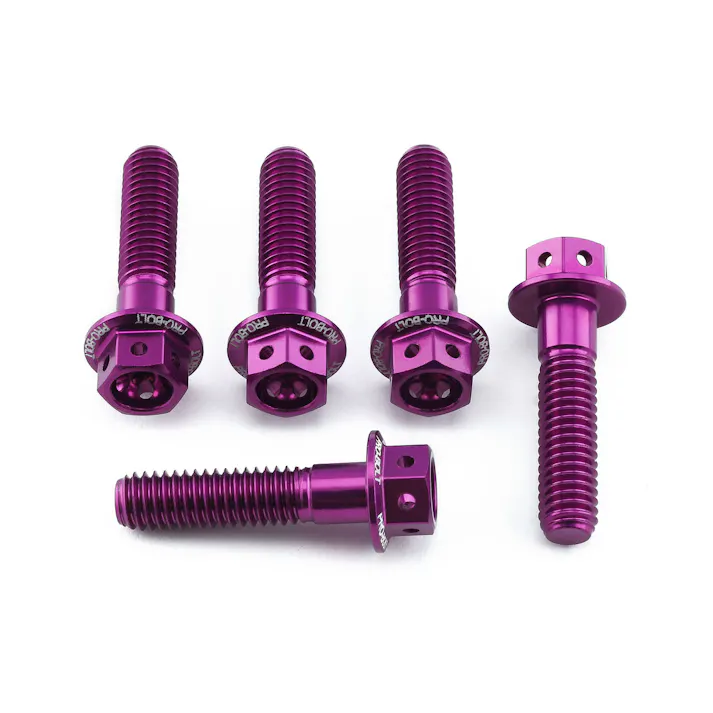 Pro-Bolt プロボルト アルミニウム フランジヘックスヘッドボルト M6x(1.00mm)x25mm レーススペック エッチング 5個入りパック (HX625R-5E) HX625R-5PE (CDC)【ネット注文限定・別送品】