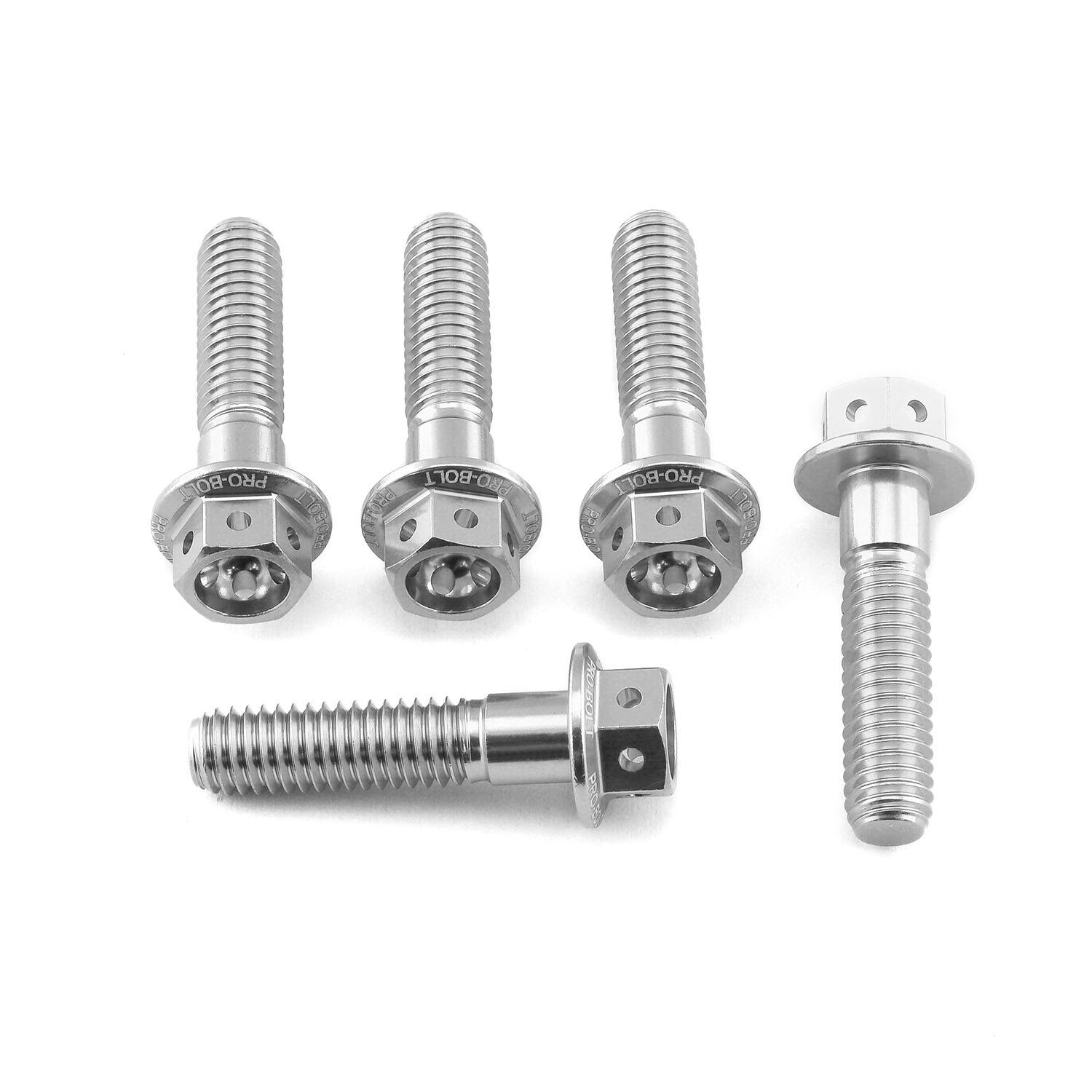Pro-Bolt プロボルト アルミニウム フランジヘックスヘッドボルト M6x(1.00mm)x25mm レーススペック エッチング 5個入りパック (HX625R-5E) HX625R-5SE (CDC)【ネット注文限定・別送品】